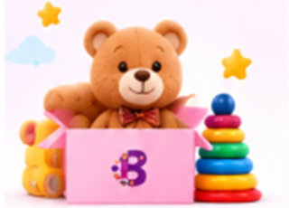Teddy bear in a ToyQubo gift box